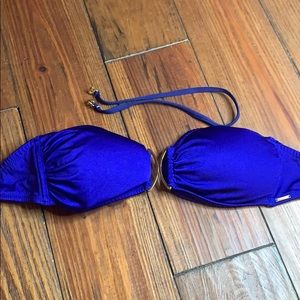 M&S Autograph blue strapless bikini top L